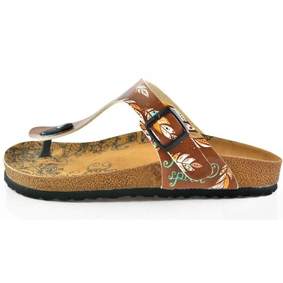 Brown Arrow T-Strap Sandal - Calceo Line of Goby Shoes - Picture 4 of 6